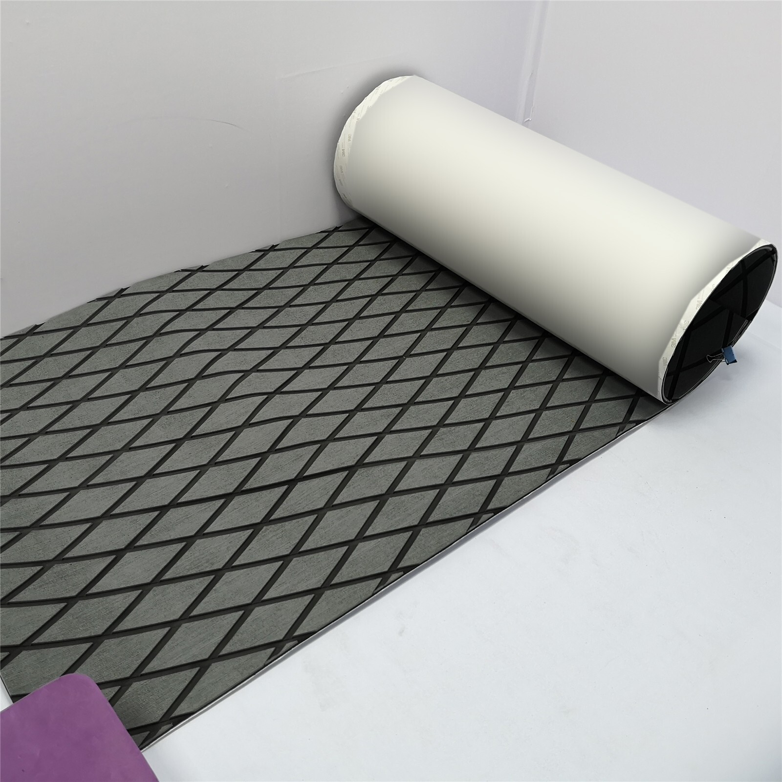 Grey Diamond Boat Flooring Sheet EVA Foam Marine Carpet，Nonskid Sea Decking Mat