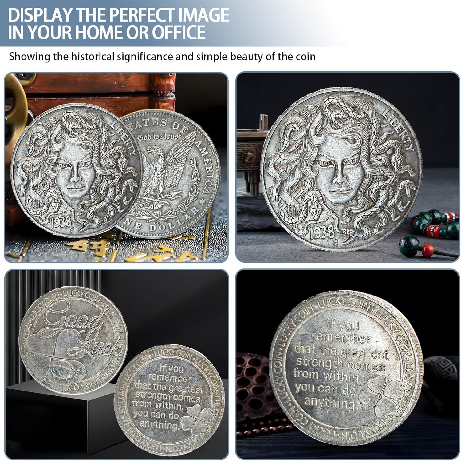 Antique Liberty Indian Head Ten Dollar Coin - Uncirculated Morgan Silver Dollar