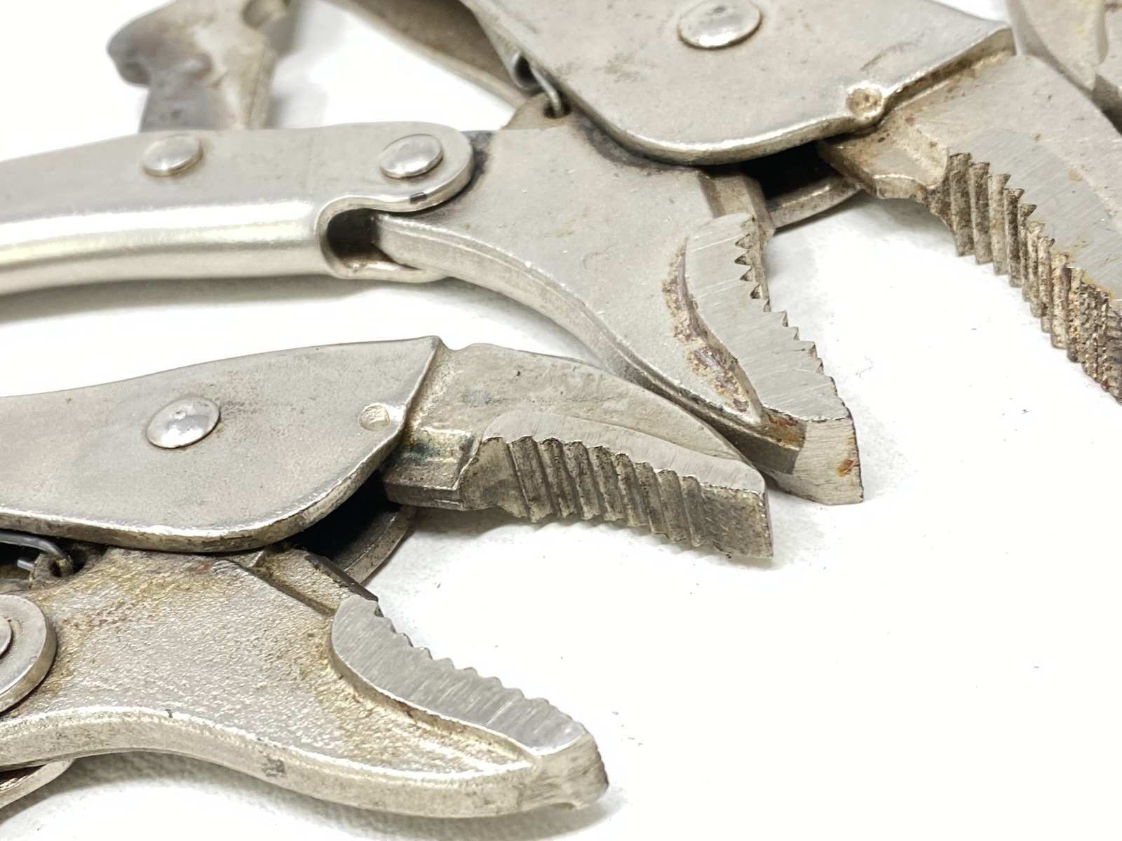 Vintage Lot of 4 Vise Grip Petersen-Dewitt USA Made Locking Pliers 10WR 7WR & 6R