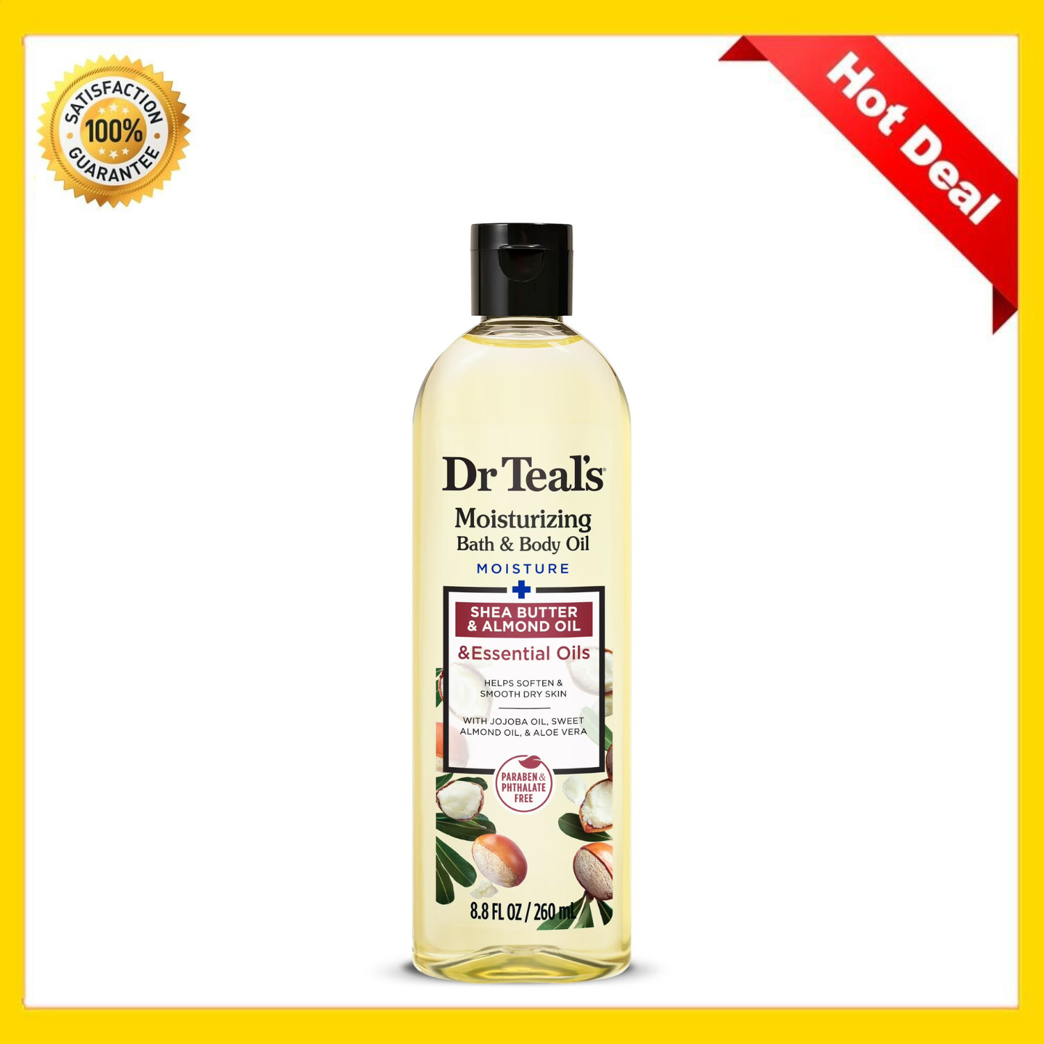 Dr Teal's Shea Butter Moisturizing Bath & Body Oil, 8.8 fl oz