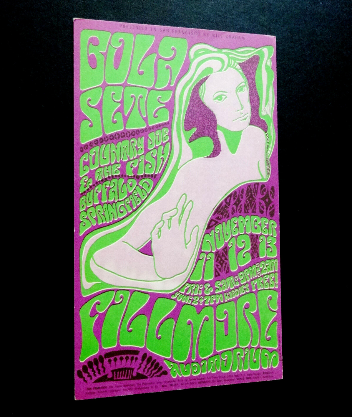 Bill Graham Fillmore Postcard Handbill BG 36 Buffalo Springfield Neil Young 1966