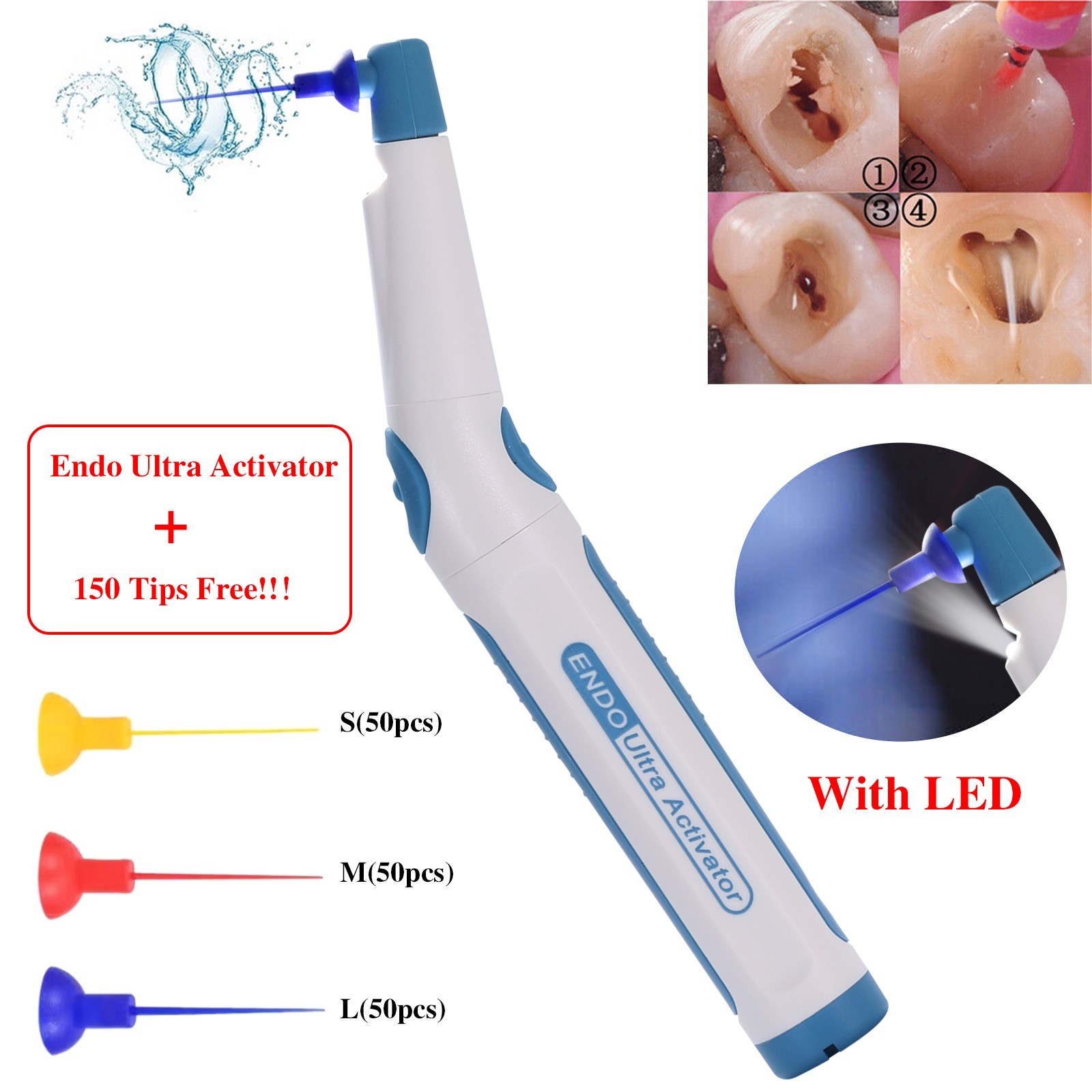 Dental Endodontic Endo Activator Sonic Endo Ultra Irrigator Root Canal +150 Tips
