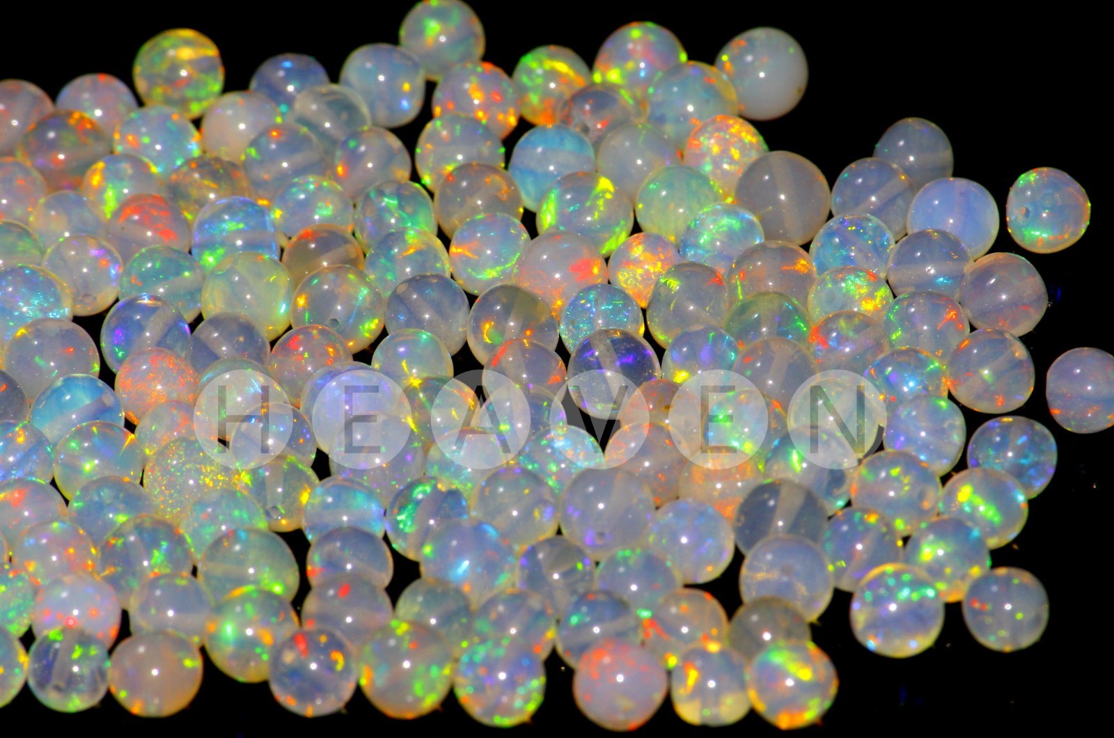Natural Ethiopian Opal Smooth Round Beads 4-5mm – Drilled Gemstone Bead Strand