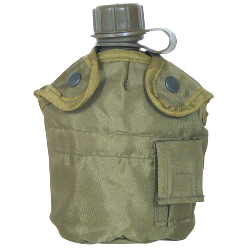 NEW Tactical Military 1qt Canteen COVER with Alice Clips and Side Pouch OD GREEN