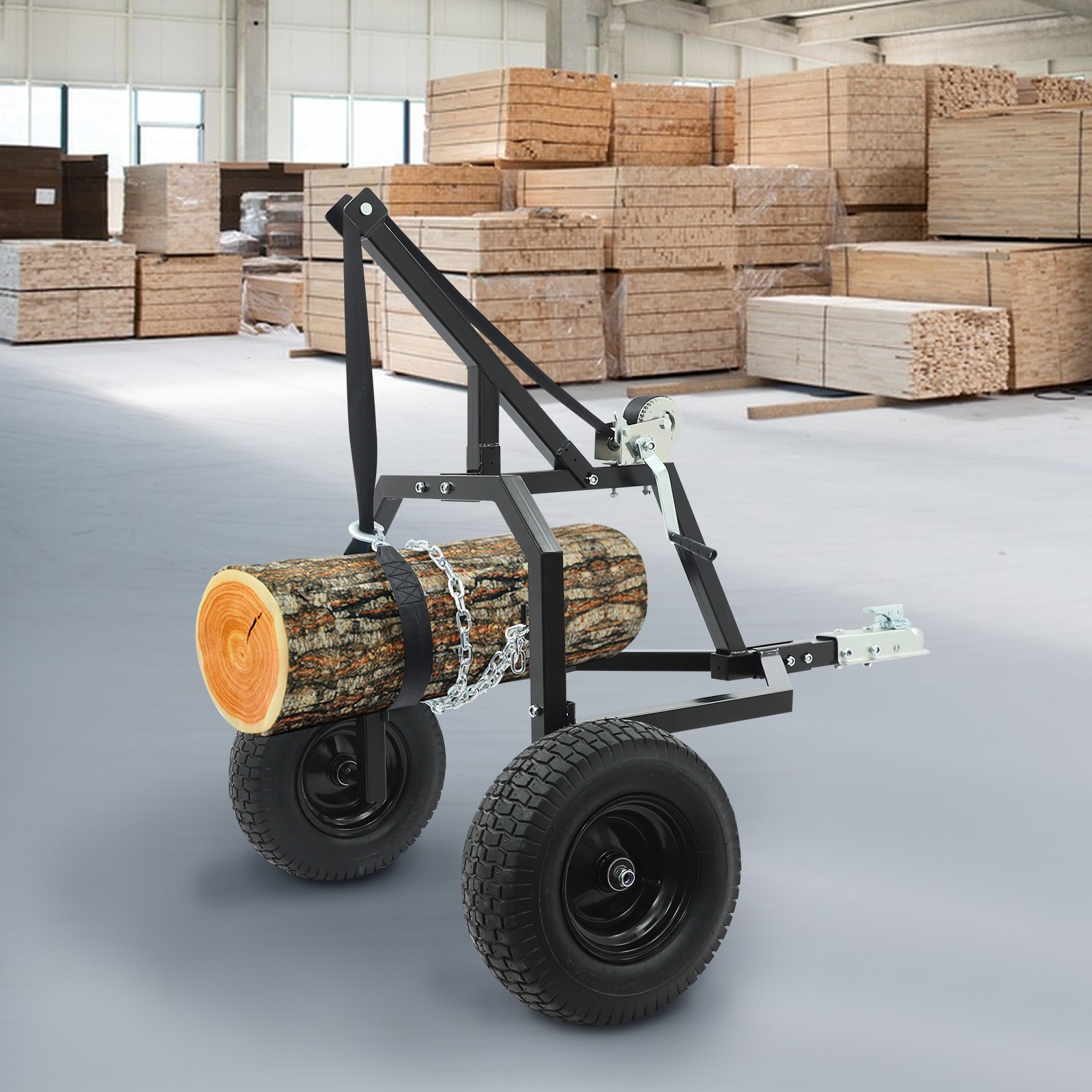 Heavy Log Skidder Logging Trailer Transporting Cart Trolley Log Skidding Cart