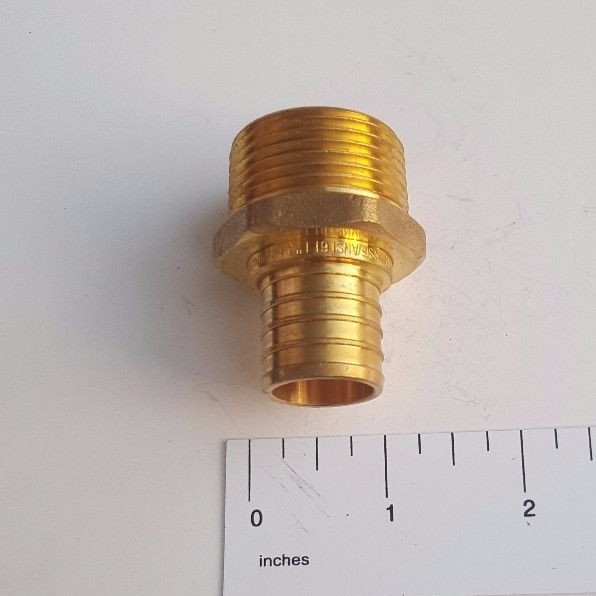 10 PC. 1" PEX X 1" MALE NPT THREADED ADAPTER BRASS CRIMP FITTING LEAD FREE