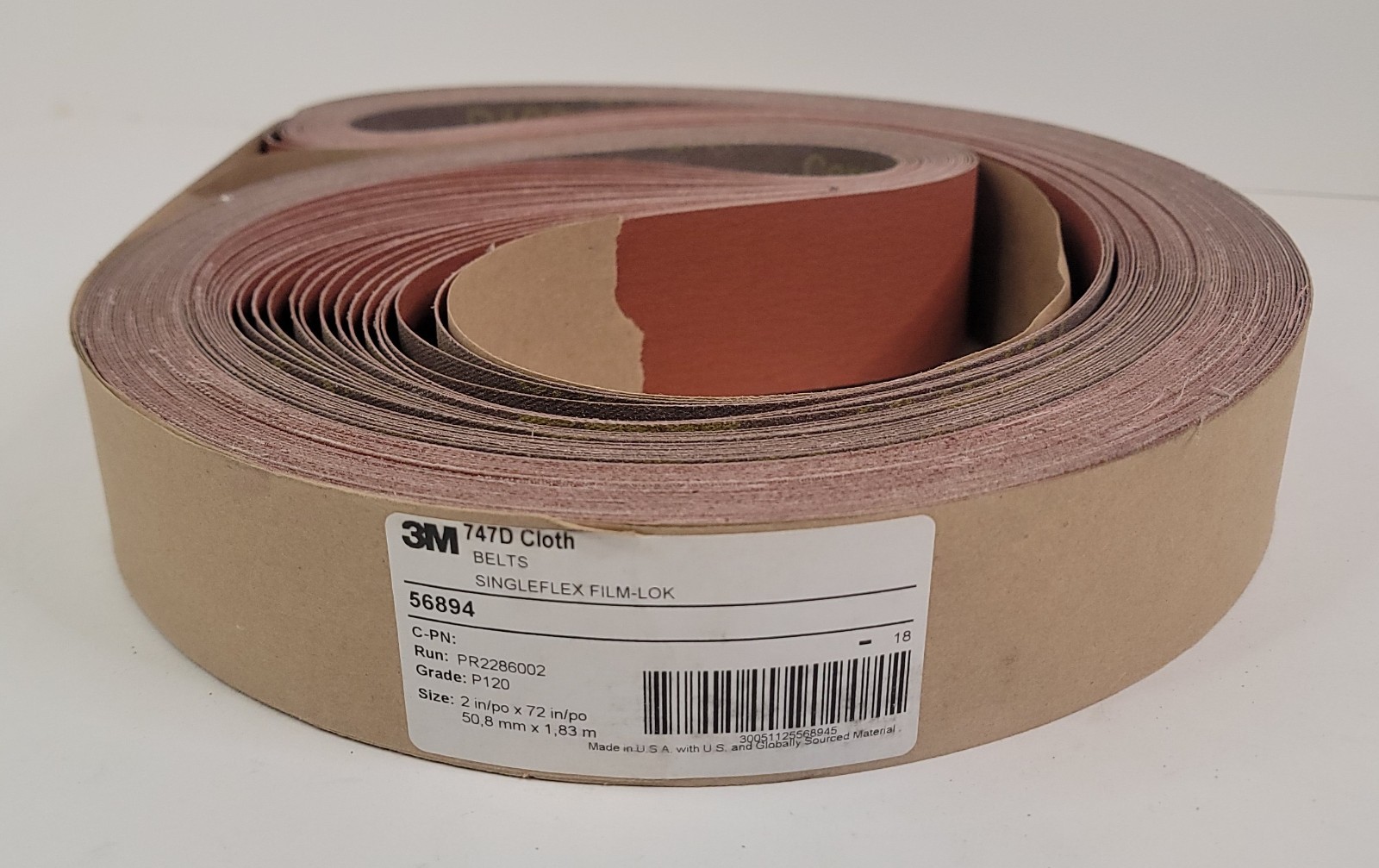 3M Cubitron 747D Sanding Belt, 2x72 Inches Ceramic P120 X-weight 2 72