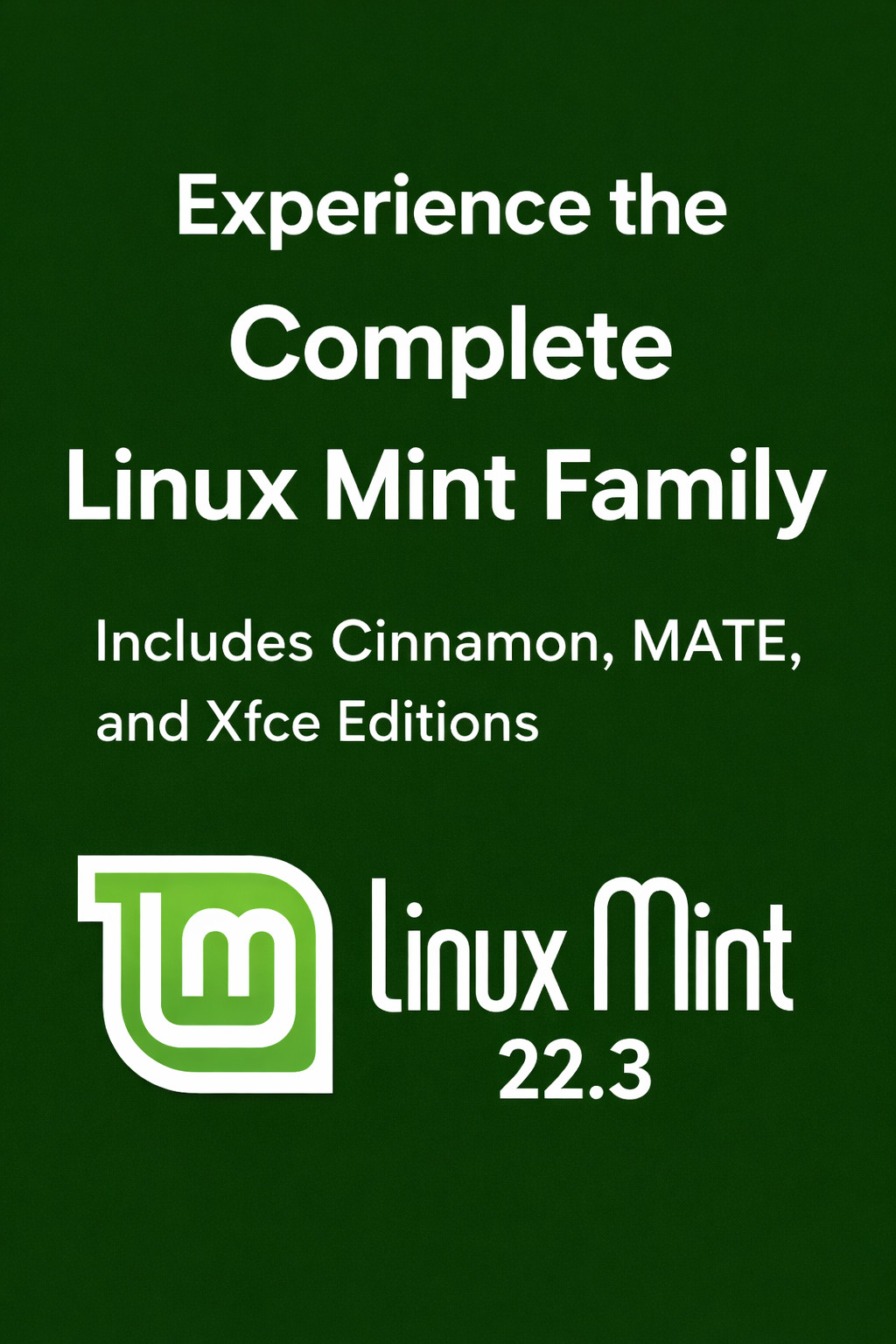 Linux Mint 22.3 Bootable USB Drive 64-bit Linux OS 3-in-1 Cinnamon MATE Xfce