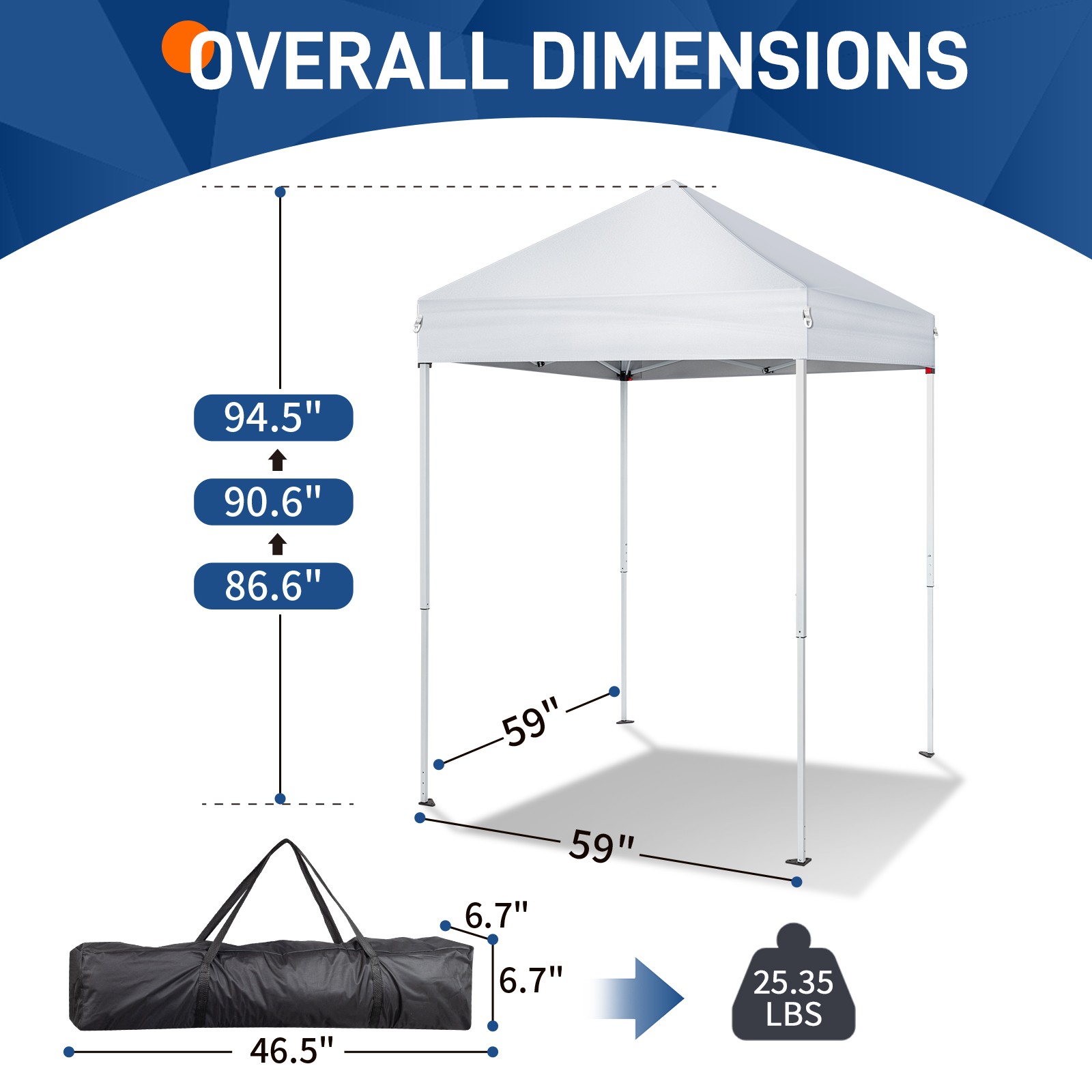 5x5ft Pop Up Canopy Tent Outdoor Folding Canopy with Sidewall