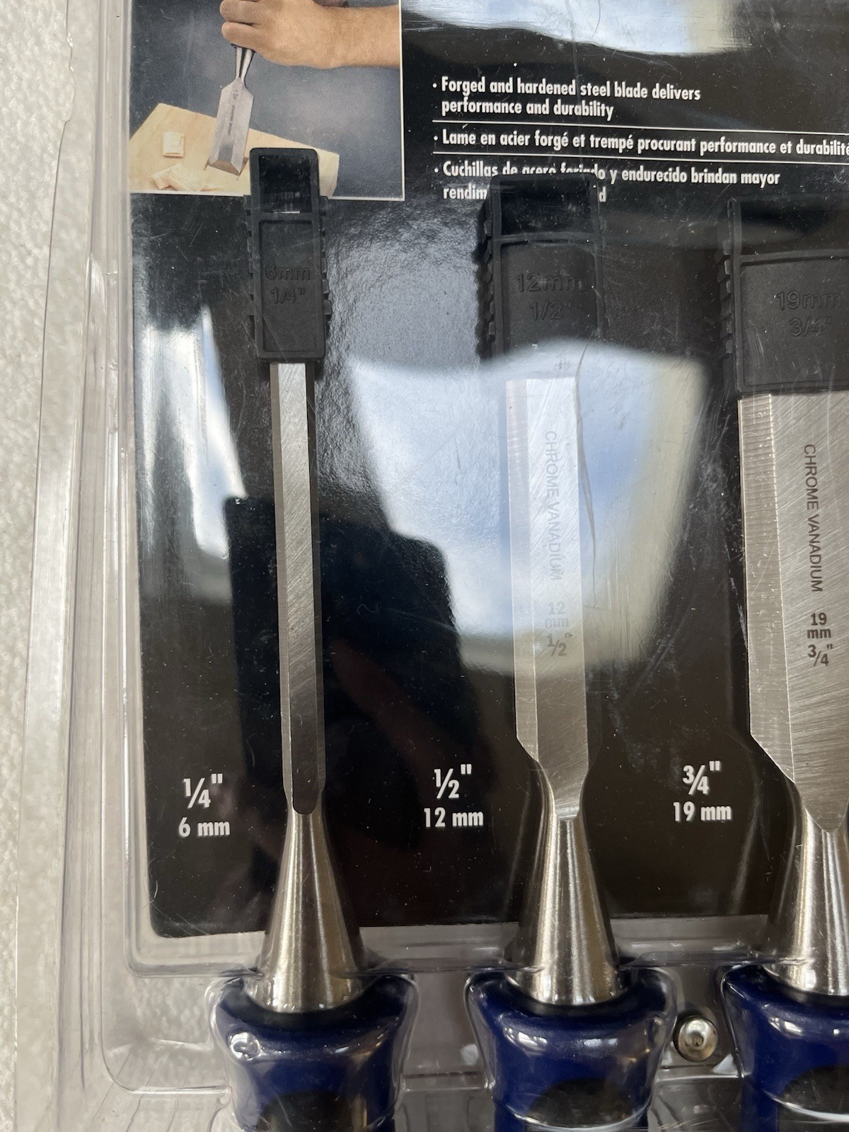 Marples 4 Piece Chisel Set 1/4” 1/2” 3/4” 1” House Tools ONE IS USED