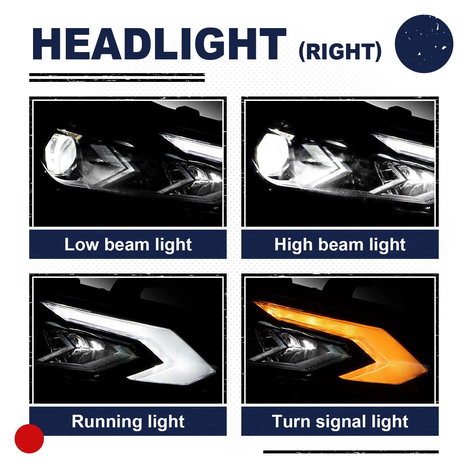 LED Headlight Assembly for Nissan Altima 2023-2025 LH Headlamp Passenger Side