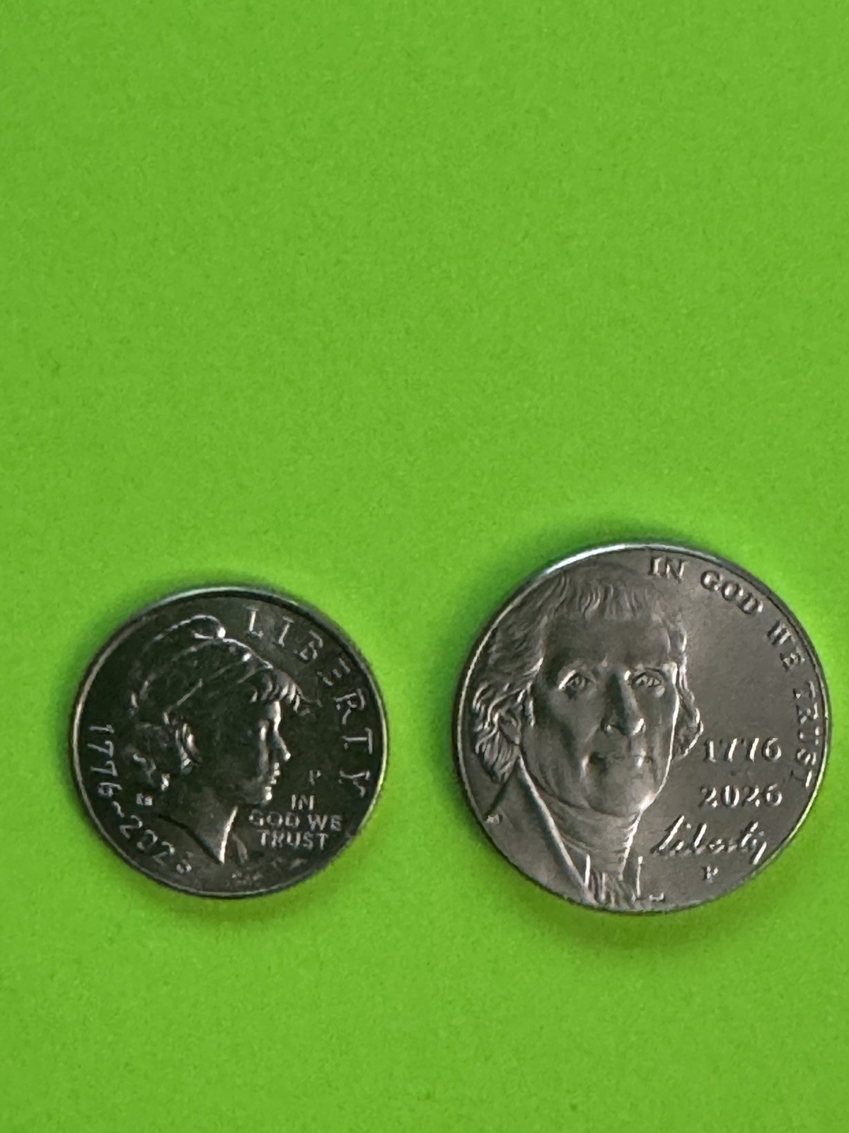 semiquincentennial 1776-2026 P Dime And Nickel 1 Year ONLY