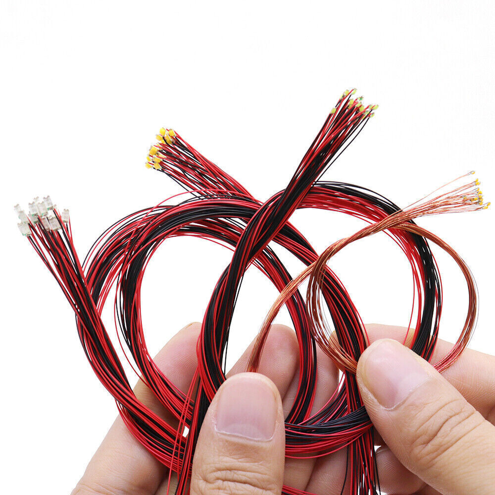 50pcs Pre Wired Warm White ##0402 SMD LEDs Lighting Kit Pre-soldered Micro LEDs