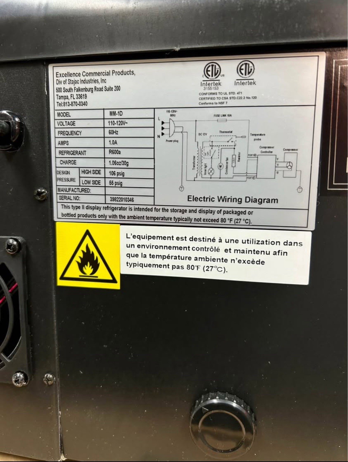 26" Tabletop Countertop Freezer Commercial 5 cu ft M&M Excellence Model MM-1D