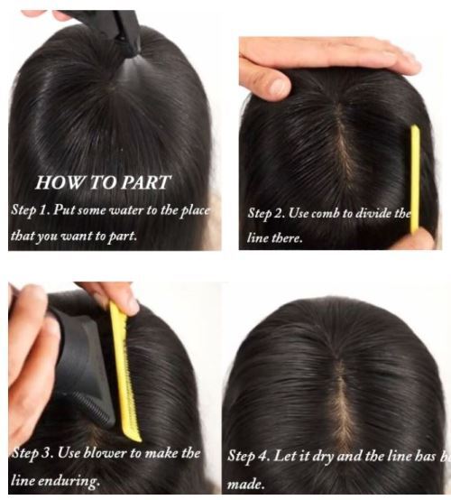 6"X6"Mono Skin with Silk Top Part Area,100%Fine Virgin Human Hair Topper 10"~30"