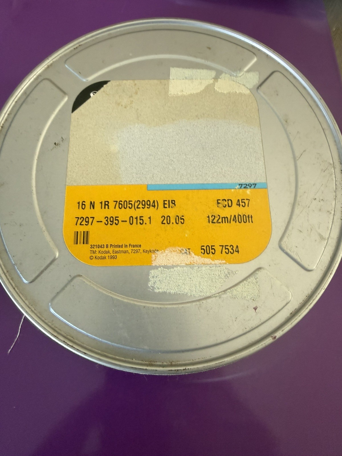 Kodak 7297 Eastman 16mm Color High Speed Daylight Negative Film 400ft Sealed Can