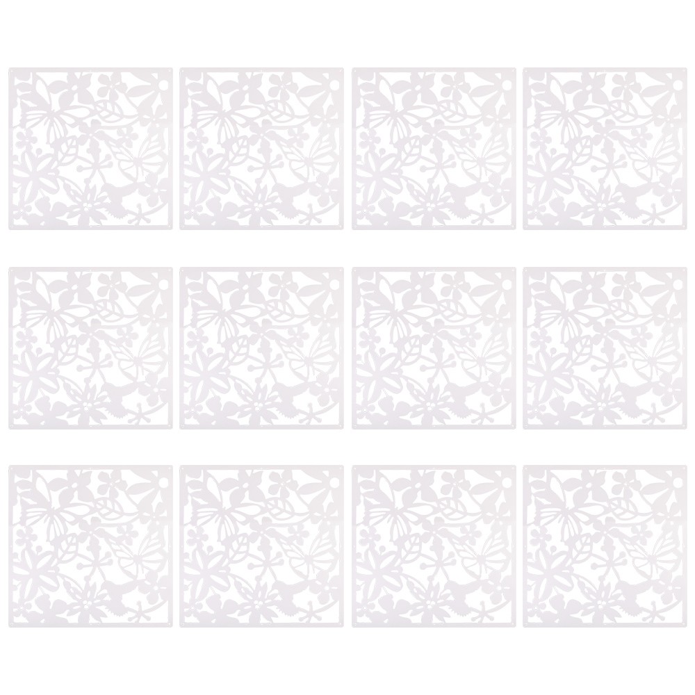 12-48PCS Modern Hanging Room Divider PVC Flower Decor Wall Panel Screen White US