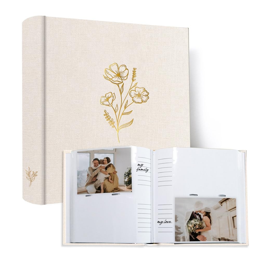 Holoary Photo Album 4x6 200 Photos, Linen Fabric Cover Picture Album