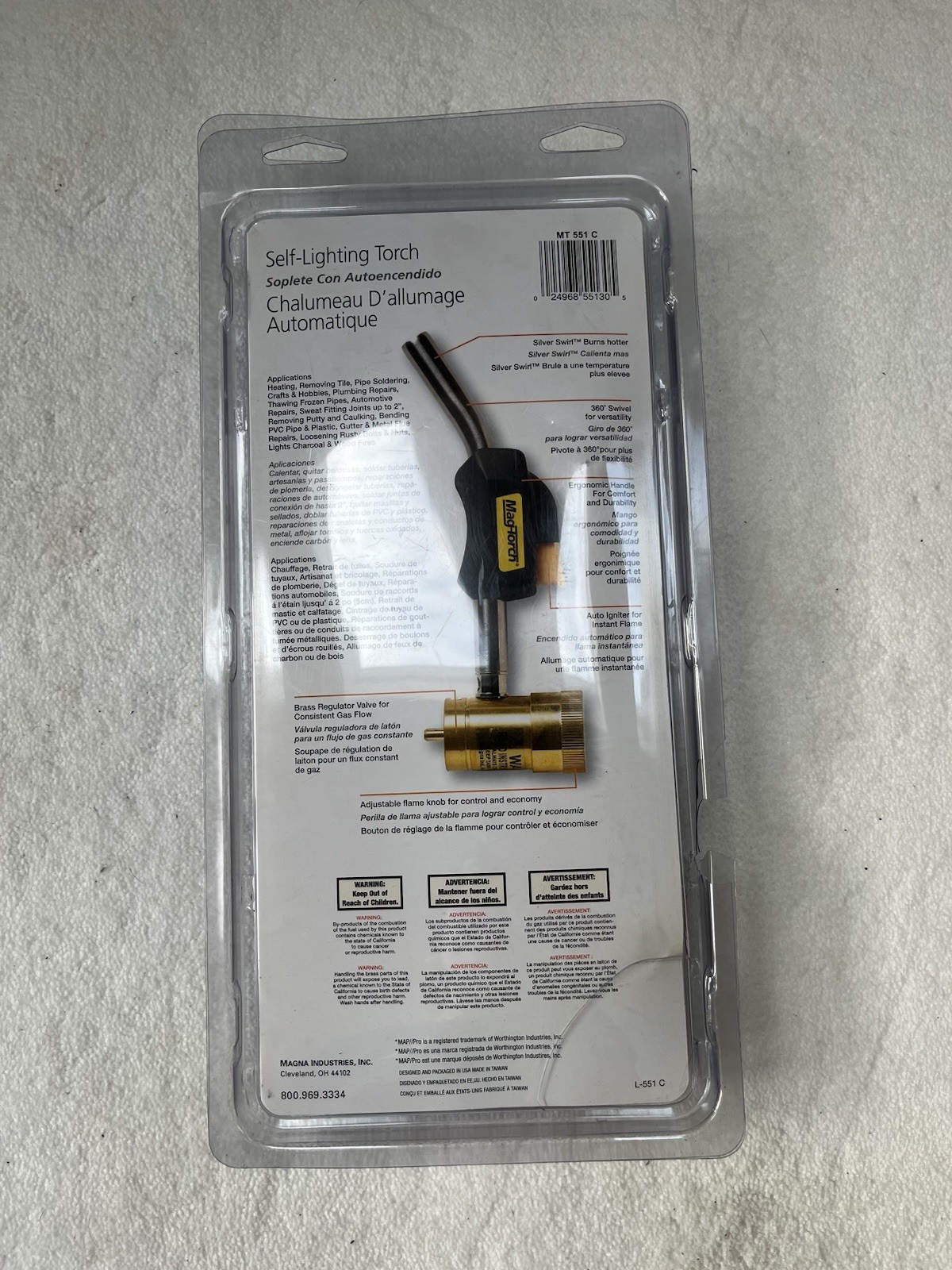 Mag-Torch Self Lighting Torch 360 Swivel NEW