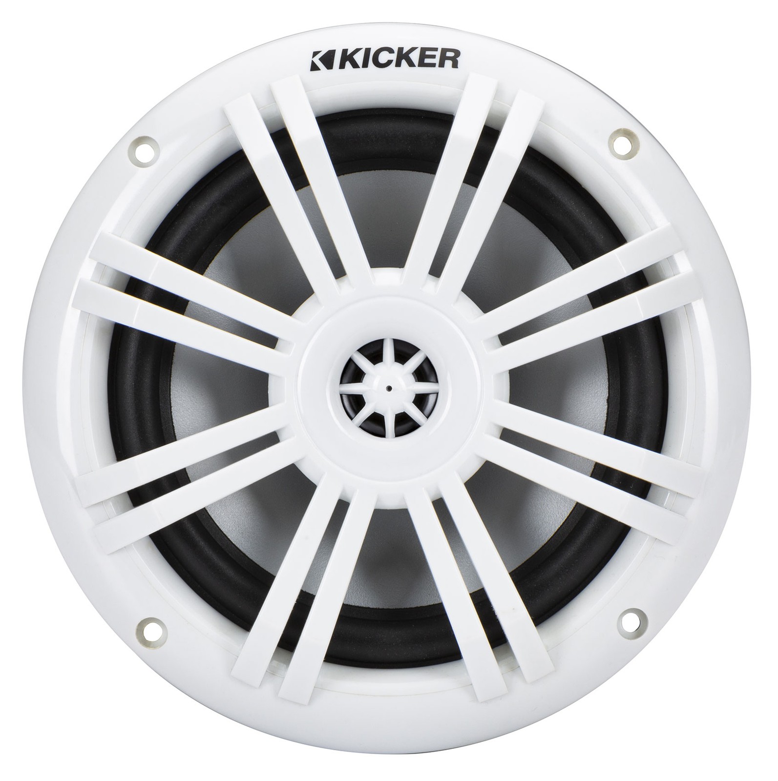 Kicker 51KM604WL KM60 6.5" Marine Speakers w/RGB LEDs, White, 4-Ohm Boat Stereo