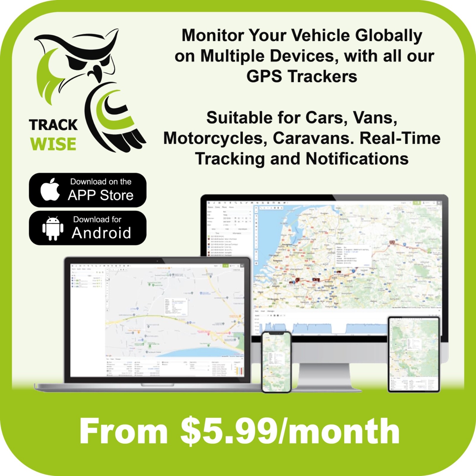 Track Wise 4G LTE OBD2 GPS Truck & Car Tracker – 10s Updates, Geo-Fence Alerts