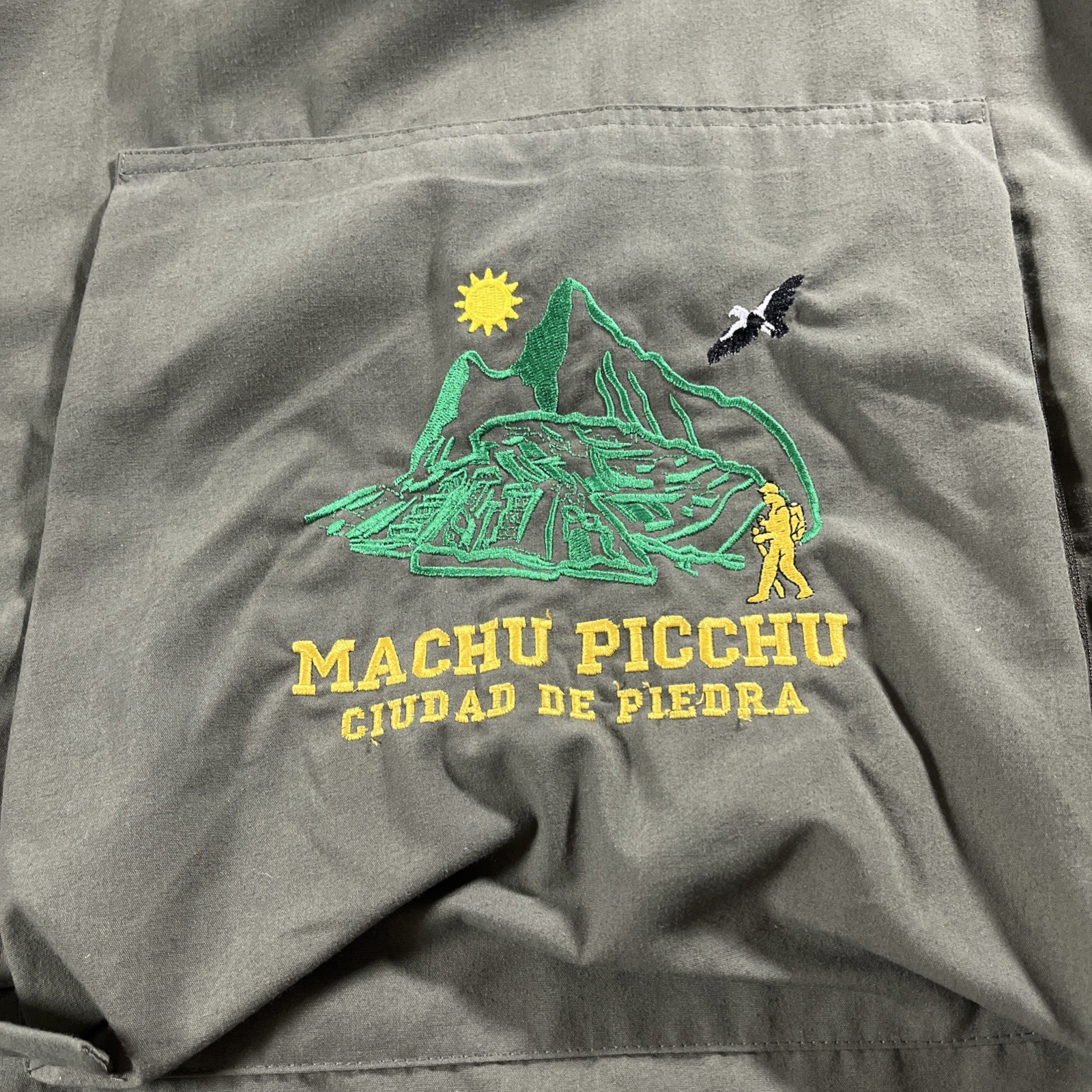 Orquidea Men's M Machu Picchu Ciudad De Piedra Peruvian Hiking Vest w/ Pockets