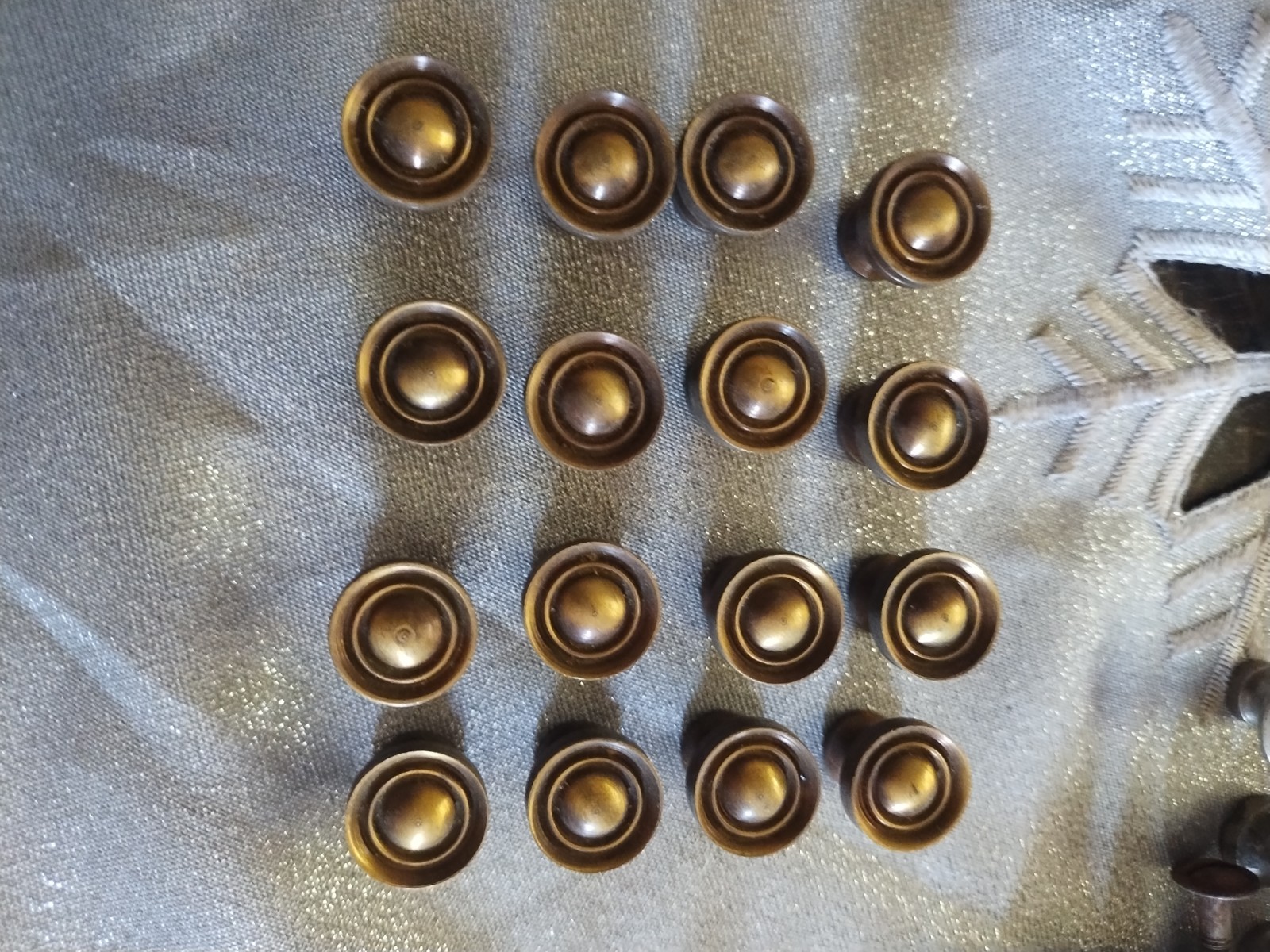 Vintage (16) Solid Brass Stacking Barrister Bookcase Hoosier 9/16" Knobs Pulls