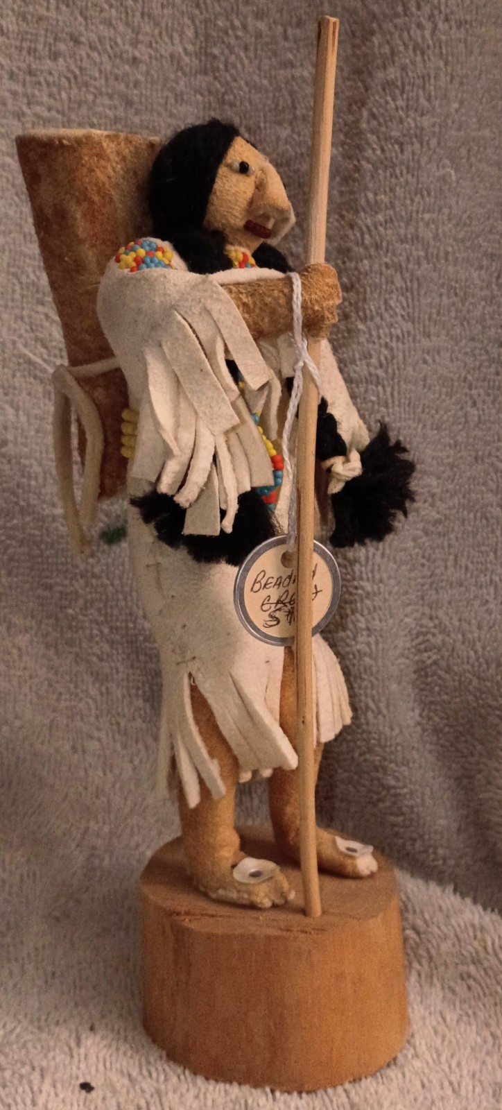 Wonderful Cecelia Ottogary Crow Doll Carrying A Gathering Basket With Walking St