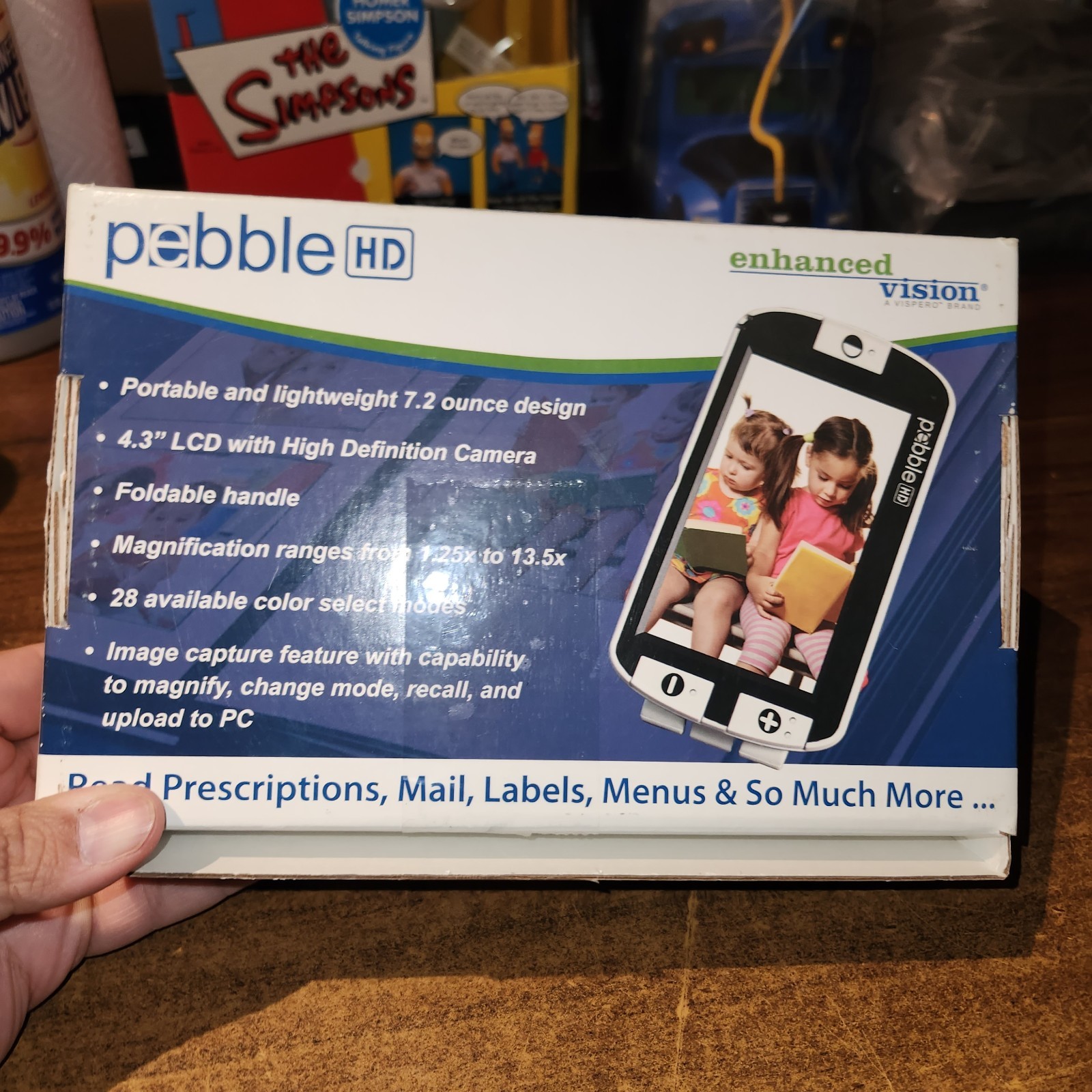 Enhanced Vision Pebble HD Portable Magnifier 4.3" Color Screen 13X Magnification