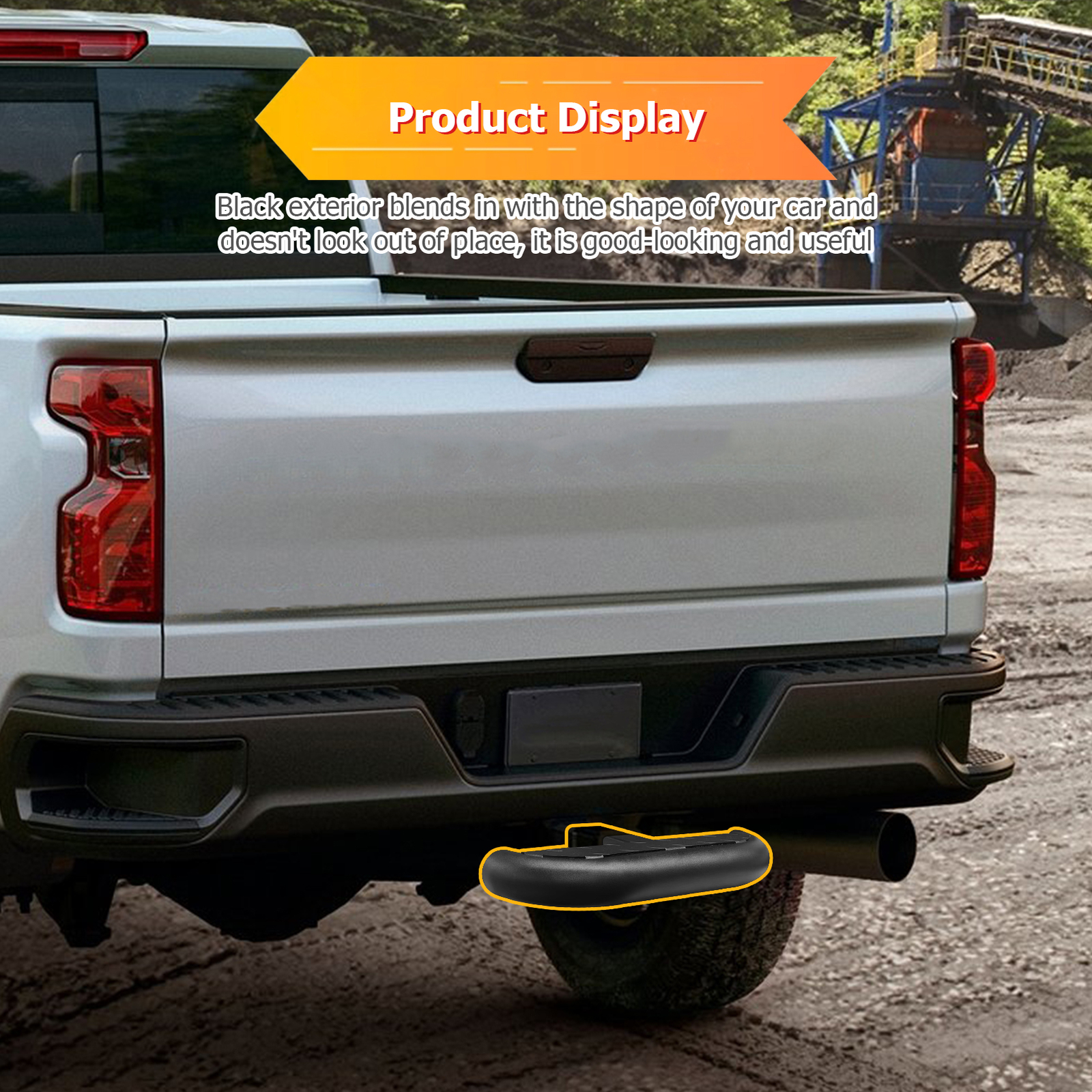 Trailer Towing Hitch Step Bar Rear Bumper Guard Fits 2'' Inch Receiver