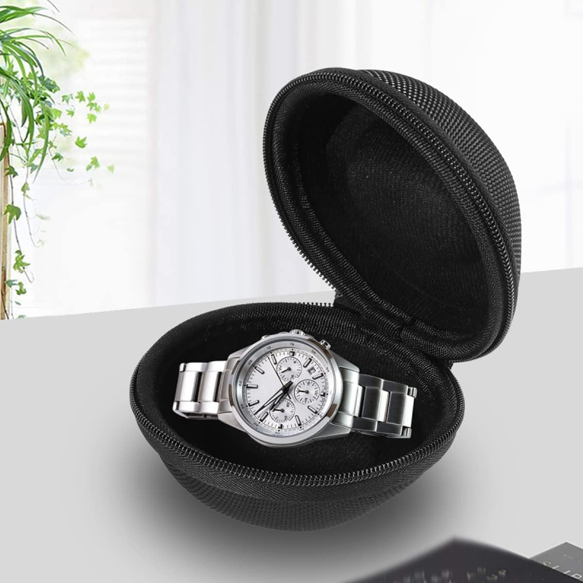 Pack of 2 Zipper Travel Watch Cases Single Watch Storage Boxes for Wristwatches