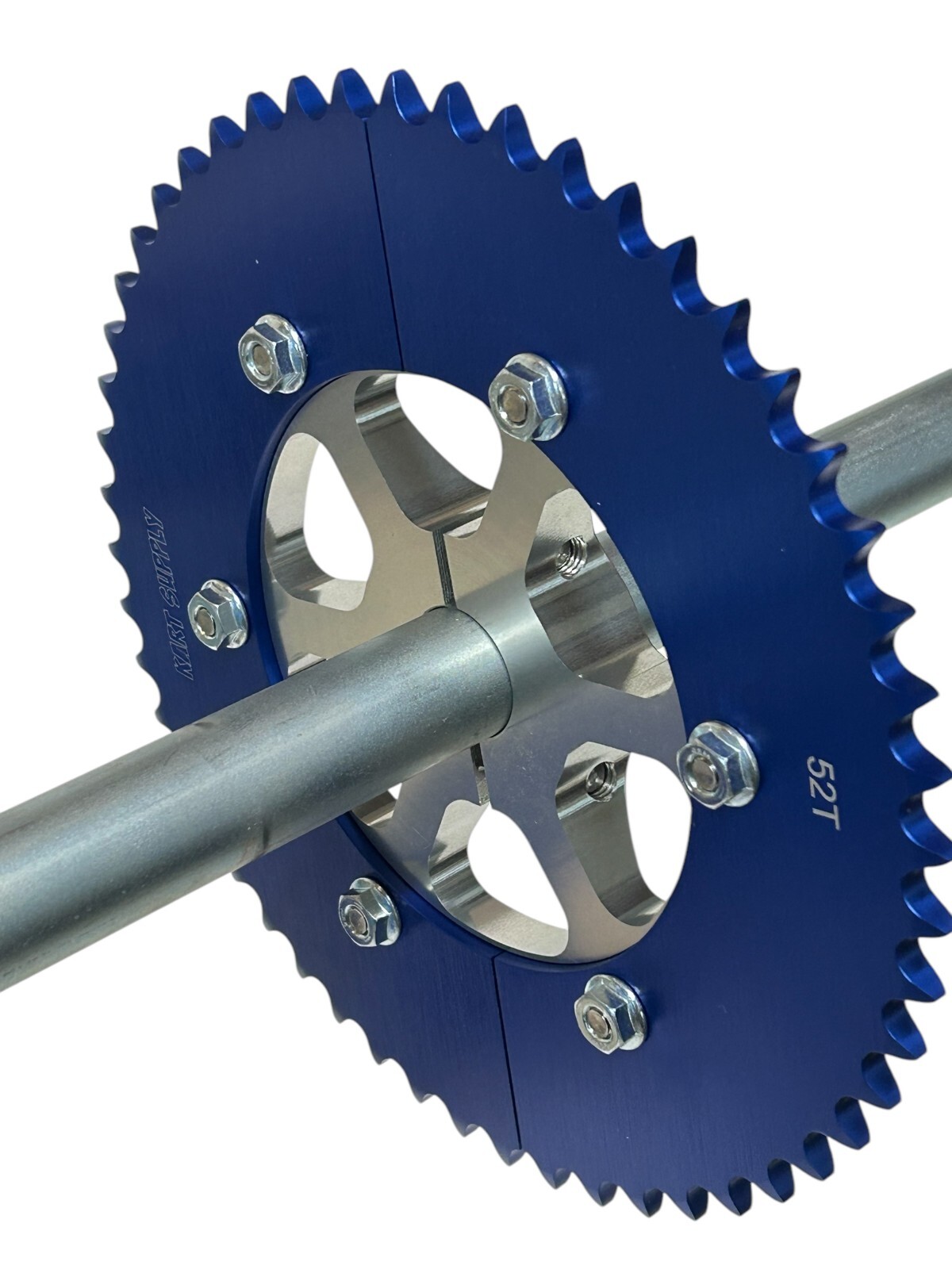 Split Aluminum Sprocket for 420 or 40 Chain. Multiple Sizes Available. Blue