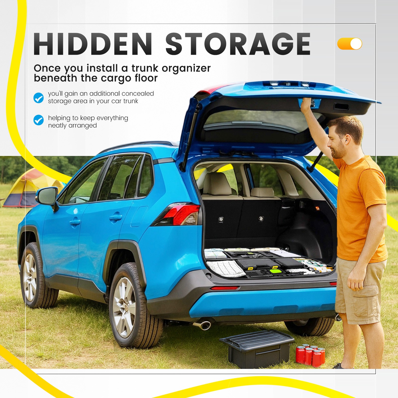 Rear Hatch Trunk Hidden Floor Storage Extra Space Box For Toyota RAV4 2019-2024