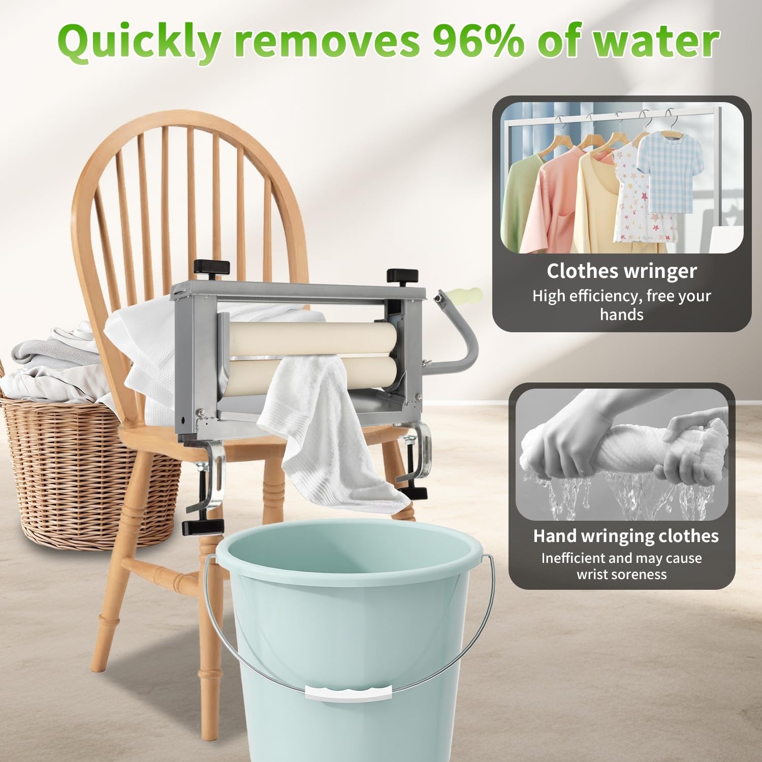 Industrial Hand Clothes Wringer, Car Detailers, Washing Services Bucket Wringer