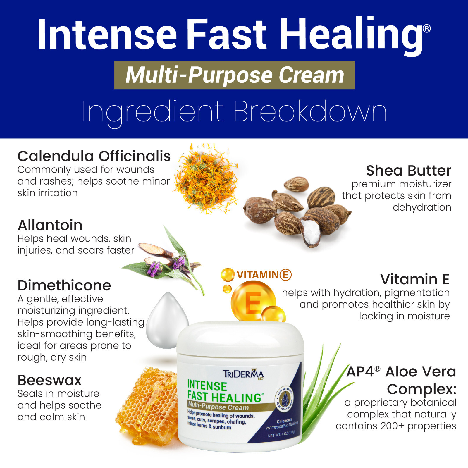 TriDerma Intense Fast Healing Multi-Purpose Cream (4 oz)