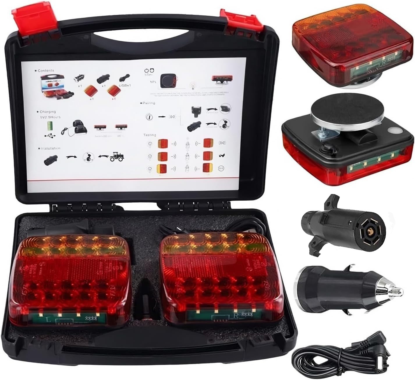 Wireless Trailer Tail Lights, Magnetic Towing Tail Light Replacement For Trailer