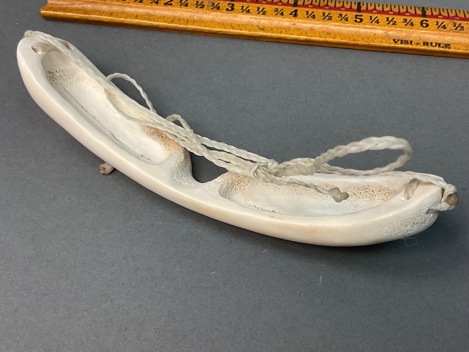 Vtg. Eskimo Snow Goggles Hand Carved Alaskan Canada Inuit Caribou Antler