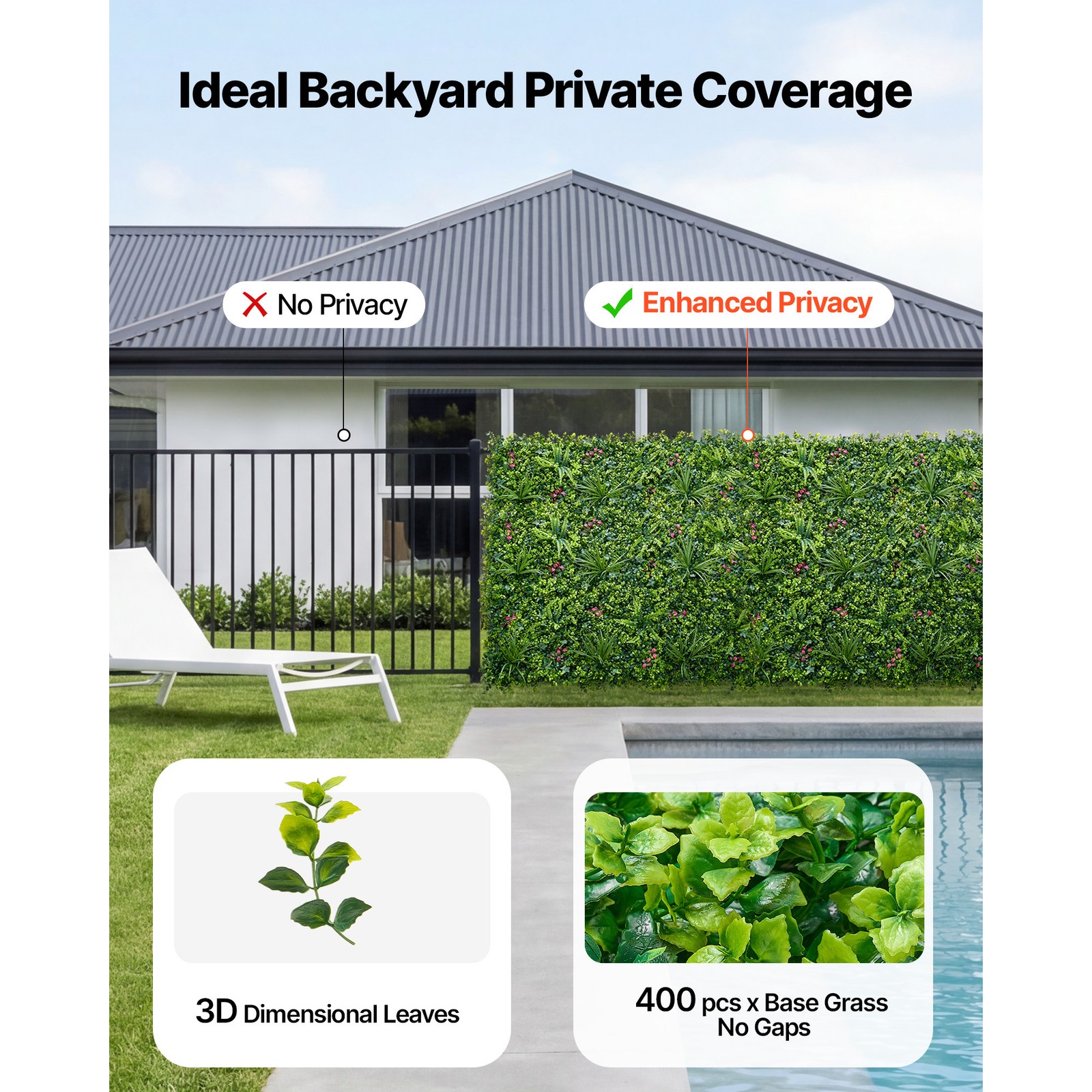 Uimoso Artificial Plant Wall Panels 12PCS 20 x 20 in Greenery Backdrop