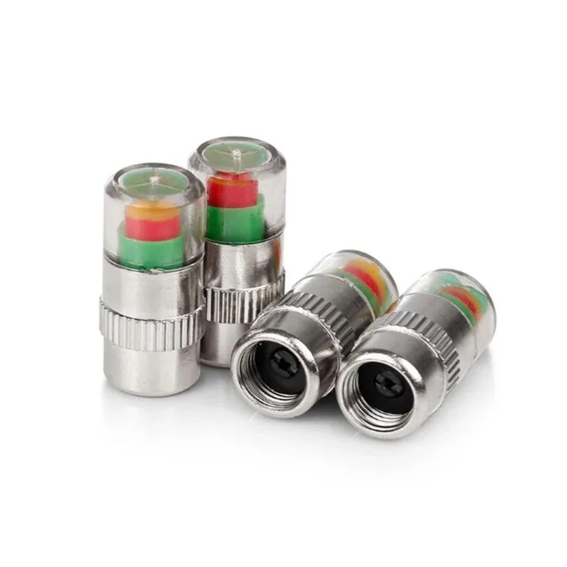 4 Pcs Car Auto Tire Pressure Monitor Valve Stem Caps Sensor Indicator Warn PSI