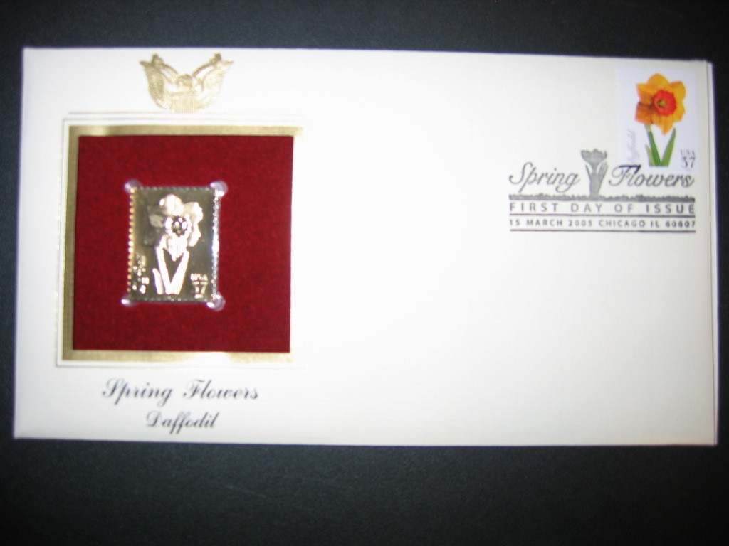 2005 SPRING FLOWERS DAFFODIL Gold GOLDEN Replica Cover STAMP