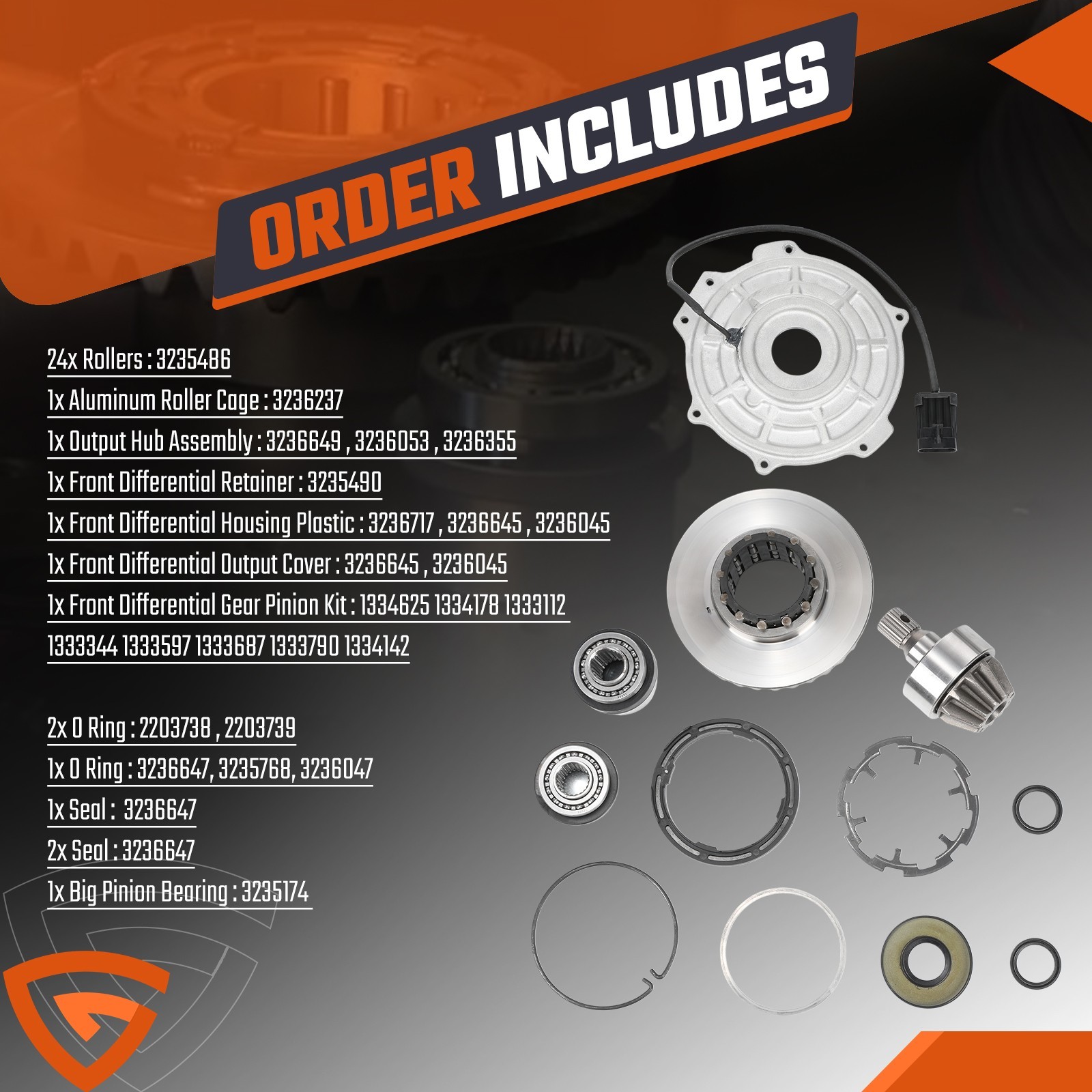 Front Differential Kit For Polaris RZR XP 1000 2014-23 / RZR XP 4 1000 14-23 USA