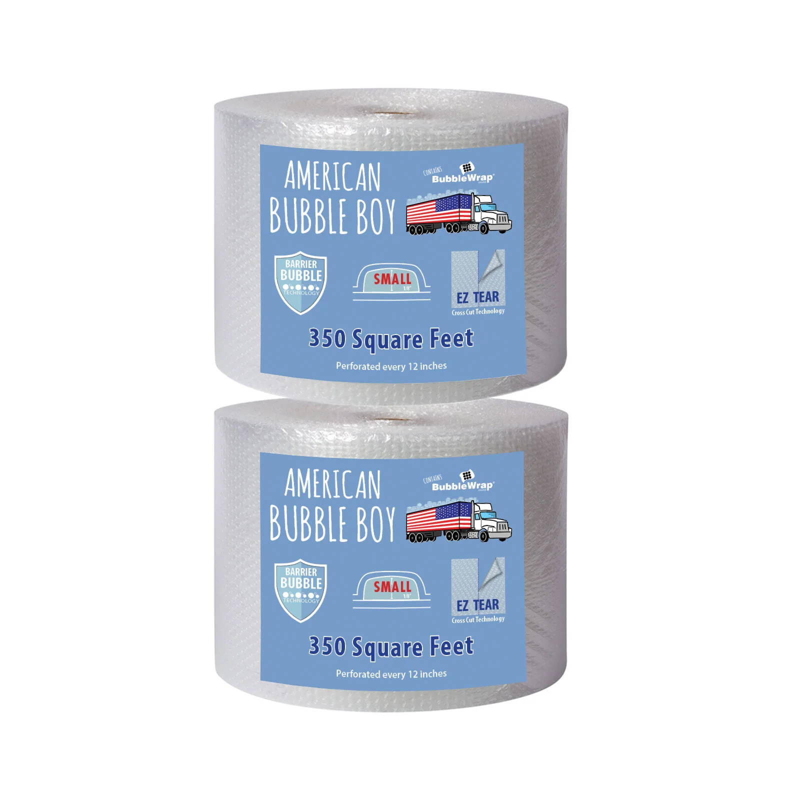 12" Small (1/8) American Bubble Boy Bubble Wrap - 700 Square feet