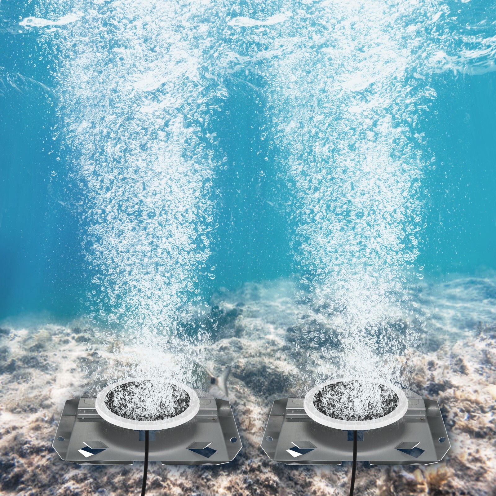 3/4 HP 5.2 CFM Large Pond Aerator + 200Feet Self Weighted Tube + 2 Diffusers Kit