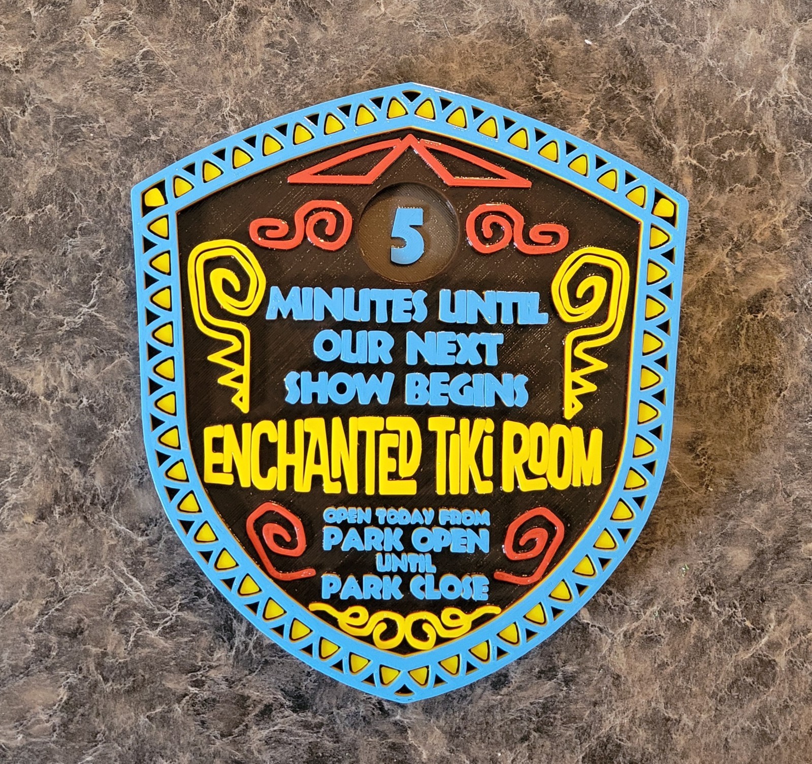 10 x 9.5 inch Enchanted Tiki Room Next Show Sign Adventureland Replica Plaque