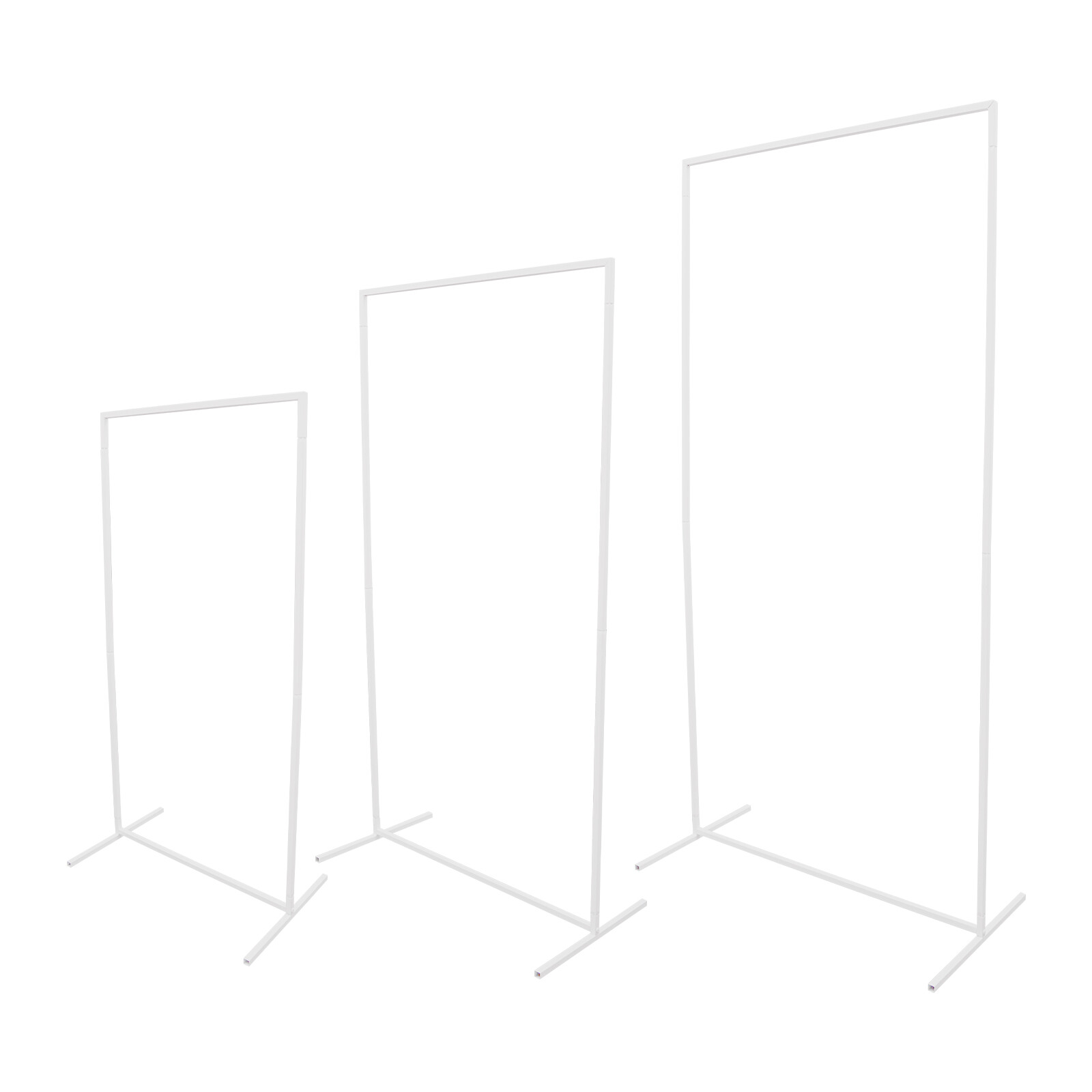 3 Packs Wedding Flower Arch Backdrop Stand Square Balloon Photo Stand Gold/White