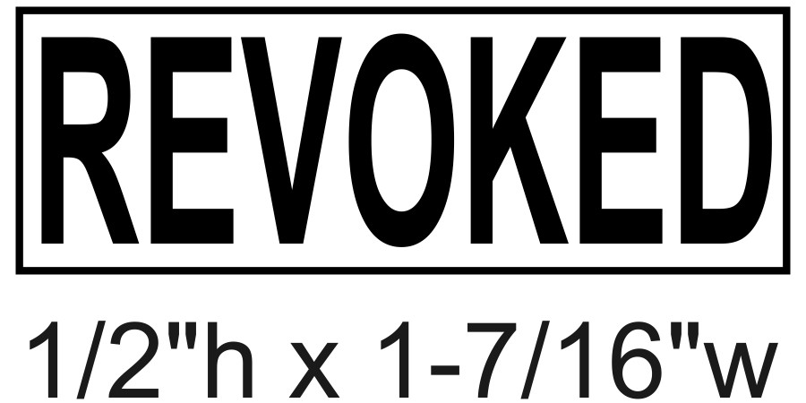 REVOKED text on the IDEAL 4911 Self-inking Rubber Stamp with BLACK INK