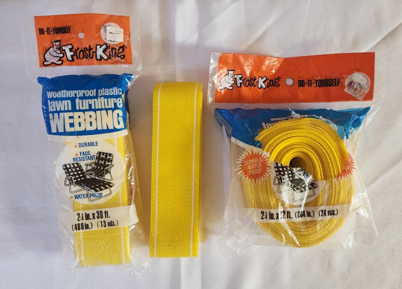 Frost King Re-Web Kit Lawn Chair Webbing Yellow 2 Packs 110ft + 1 Open Vintage