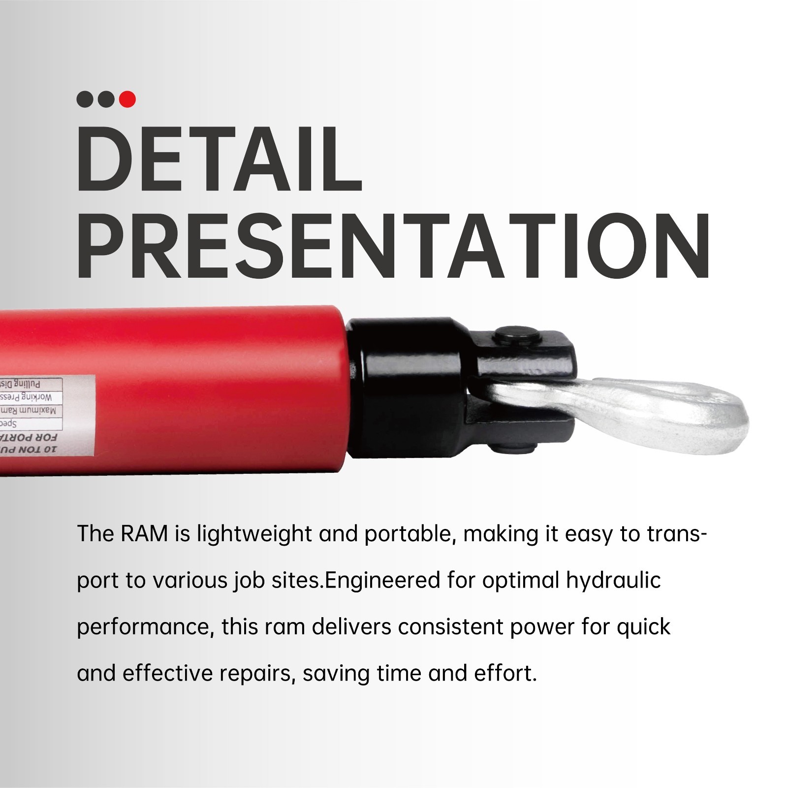 10 Ton Hydraulic Pull Back Ram for Porta Power Jack, Auto Frame Repair Tool