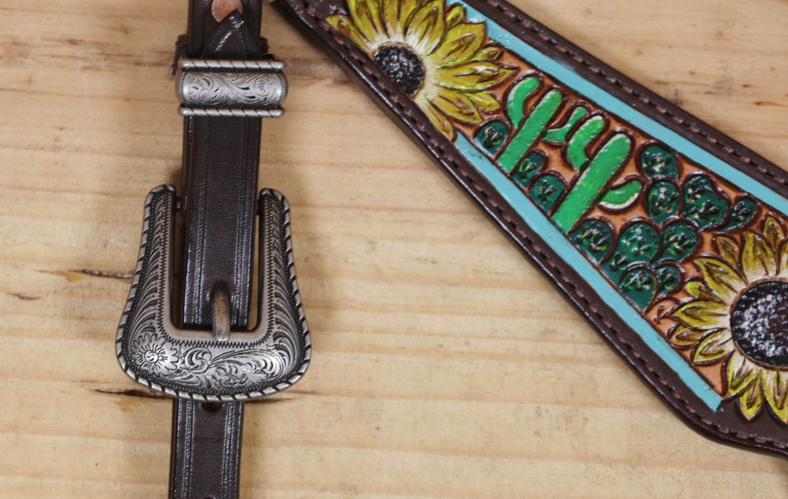 Western Leather Headstall and Breast Collar Tack Set