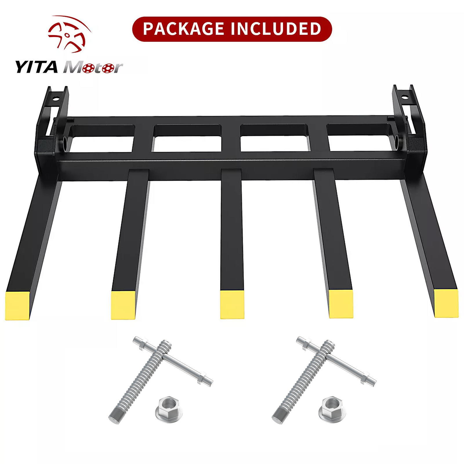 42" Clamp on Debris Pallet Fork for Tractor Skid Steer Buckets Attachment 2500lb